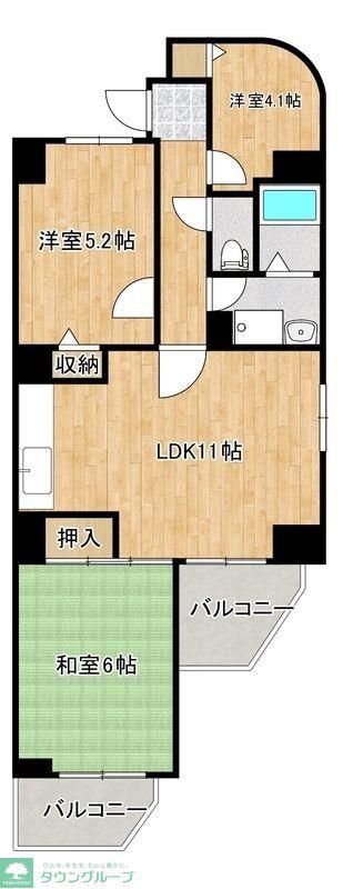 フローレンスパーク(3LDK/3階)の間取り写真