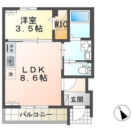 ジュジュ(1LDK/1階)の間取り写真