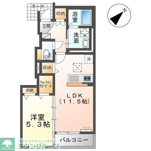 グランデ ヴィラージュ(1LDK/1階)の間取り写真