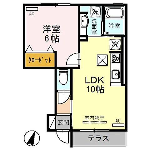 D-ROOM TOKI(1LDK/1階)の間取り写真
