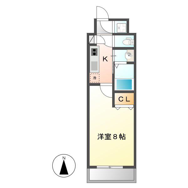 ユーレジデンス名駅南(1K/8階)の間取り写真
