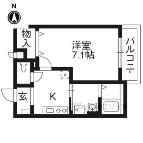 フィオーレ3(1K/1階)の間取り写真