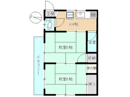 門永ビル(2K/3階)の間取り写真