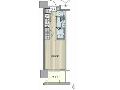 パルティール名駅北(1K/8階)の間取り写真