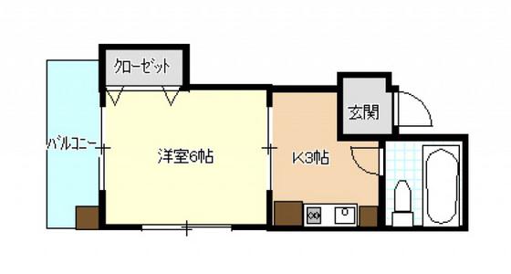 コーポ瀬尾(1K/5階)の間取り写真