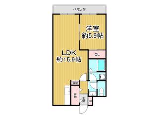 エトワール21(1LDK/1階)の間取り写真