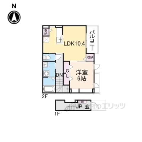 クレールコート(1LDK/2階)の間取り写真