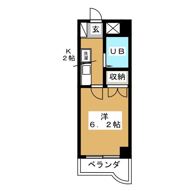 アムールフジ(1K/3階)の間取り写真