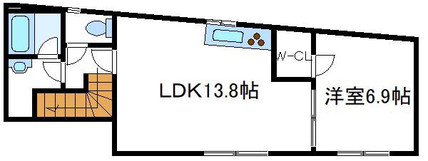 HIRAMIIII(1LDK/2階)の間取り写真