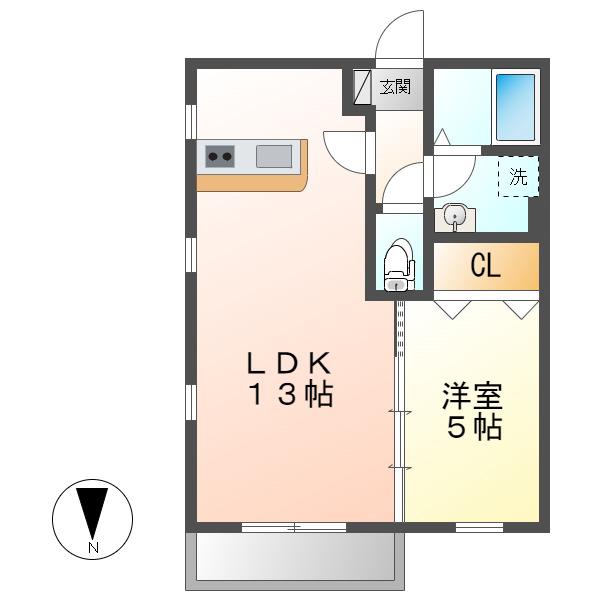 グランフォーレ名古屋(1LDK/1階)の間取り写真