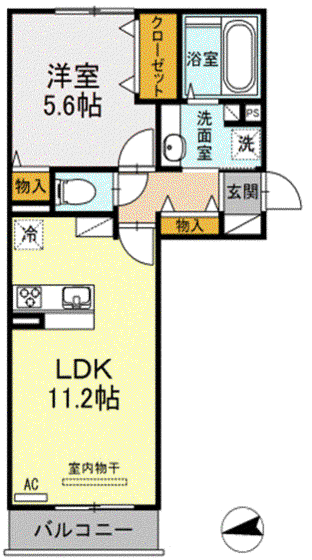 LSY 57(1LDK/2階)の間取り写真
