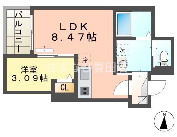 JACK MIYUKIHOMMACHII(1LDK/2階)の間取り写真