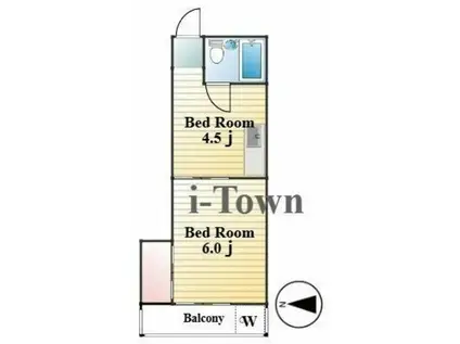 ステラ星野(1DK/4階)の間取り写真