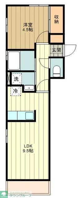 サンモールTM(1LDK/2階)の間取り写真