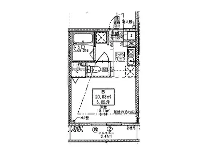 クレインヒル(ワンルーム/2階)の間取り写真