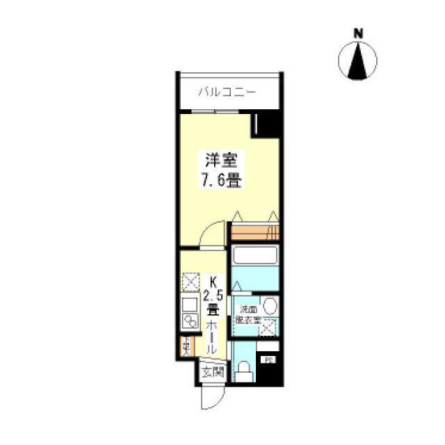 工芸館きうち3(1K/6階)の間取り写真