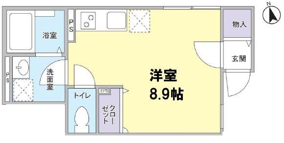 FARO(ワンルーム/1階)の間取り写真
