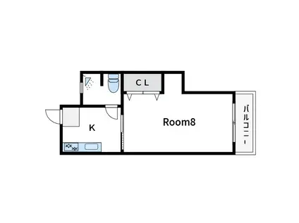 パールハイツ(1K/3階)の間取り写真