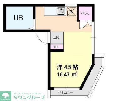 ドミール須田(ワンルーム/2階)の間取り写真