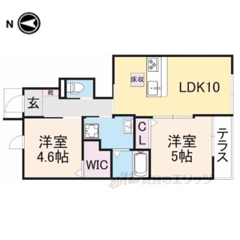 フェリーチェ・クオーレ(2LDK/1階)の間取り写真