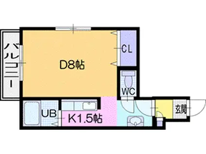 スプリングシュン(1K/5階)の間取り写真