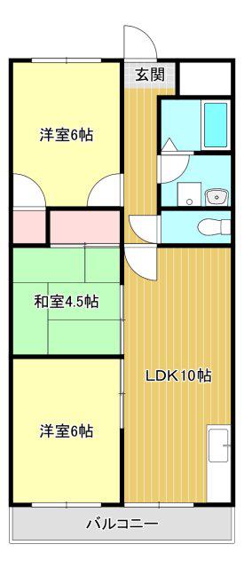 ロワイヤルマンション(3LDK/3階)の間取り写真