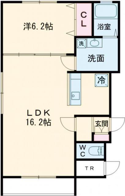 ストックトン(1LDK/3階)の間取り写真