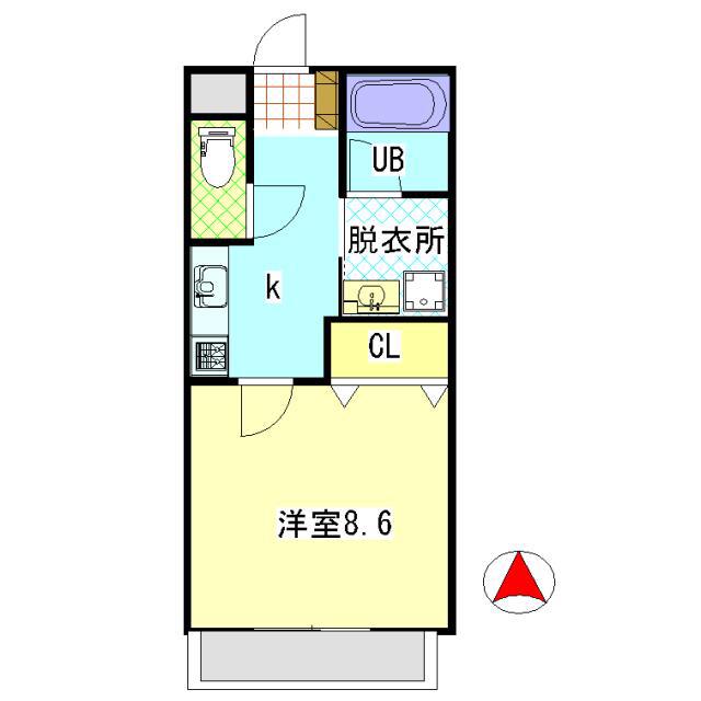 エアフォルク恒久(1K/3階)の間取り写真