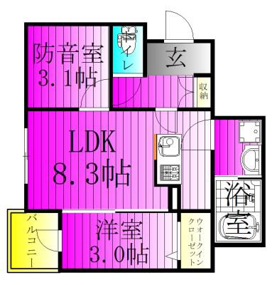 KLEIS馬橋V(1SLDK/3階)の間取り写真