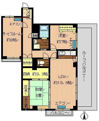 ハイネス池田(2SLDK/5階)の間取り写真