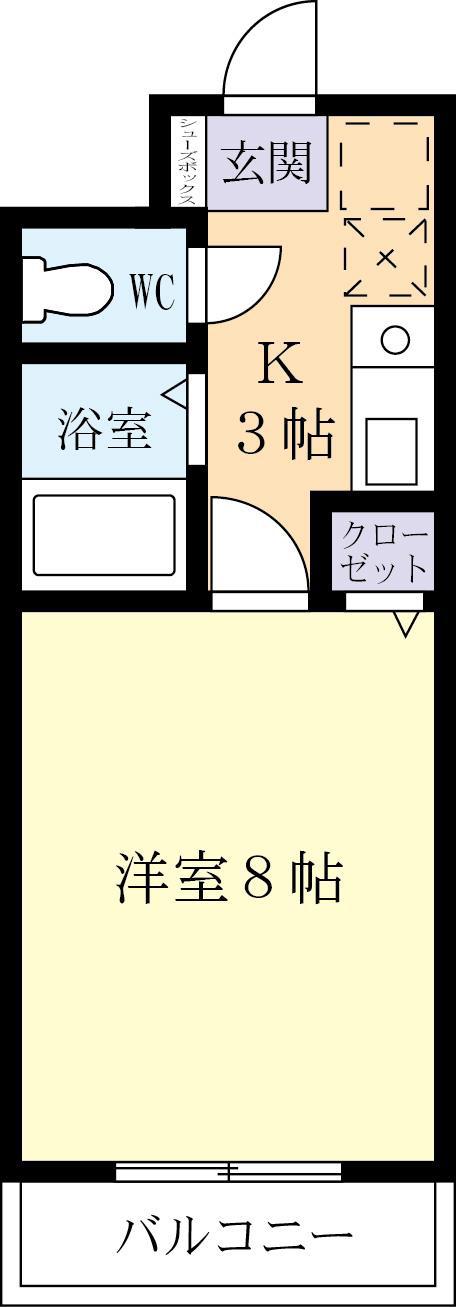 サンプレイス(1K/3階)の間取り写真