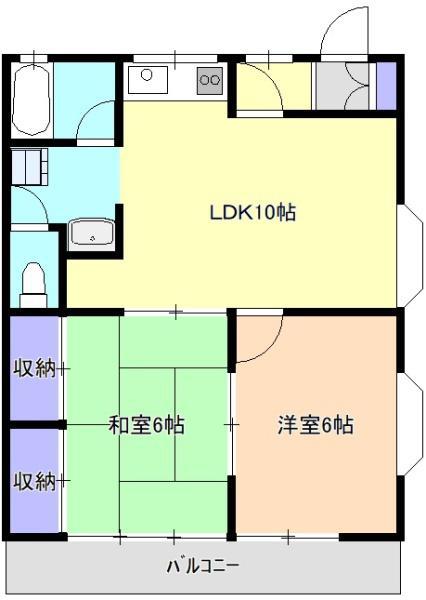サンシャイン所沢(2LDK/1階)の間取り写真