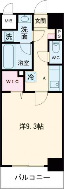 コージーコート(1K/8階)の間取り写真