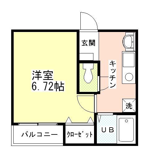 ブレイブハウス(1K/1階)の間取り写真