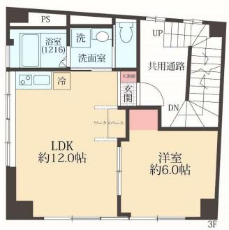 ヨシエビル(1LDK/3階)の間取り写真