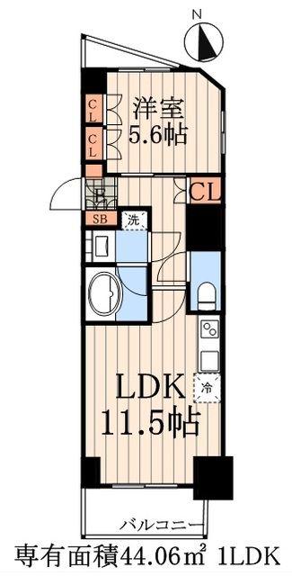パークアクシス東上野(1LDK/12階)の間取り写真