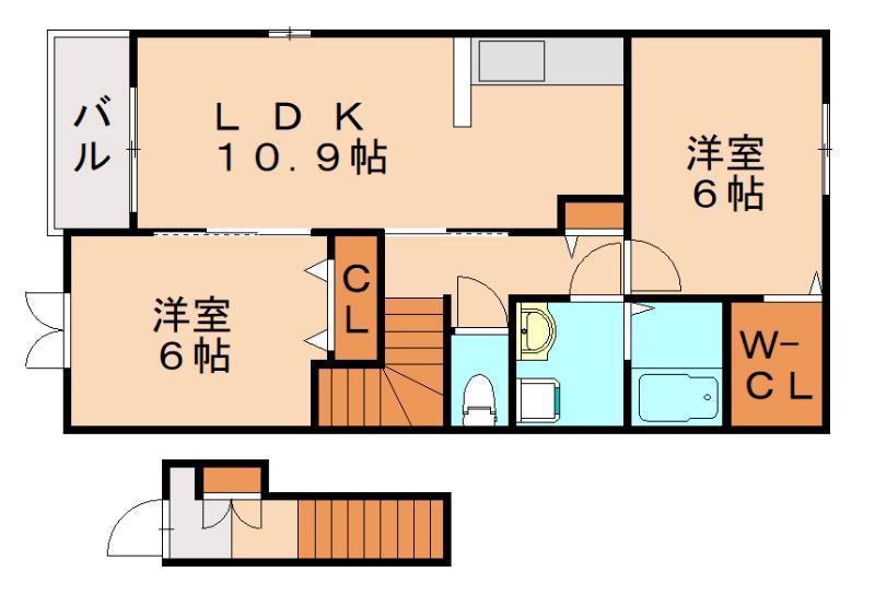 KEI HOUSE III(2LDK/2階)の間取り写真