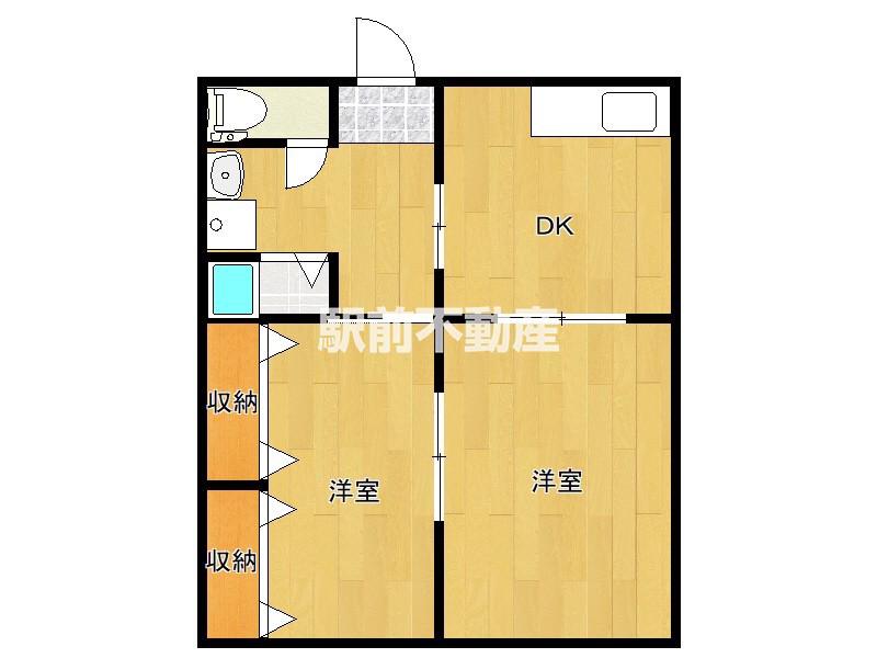 コーポシンザン(2DK/1階)の間取り写真