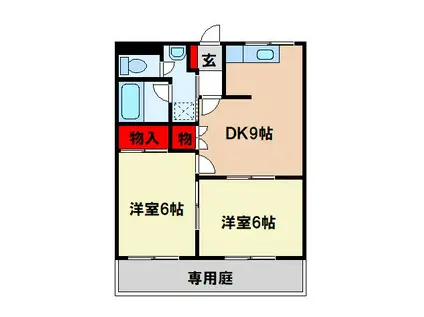 シェソワ石坂II(2DK/1階)の間取り写真