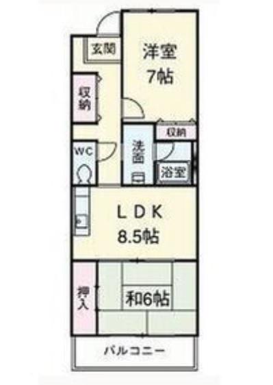 スエルテ菊住(2LDK/4階)の間取り写真
