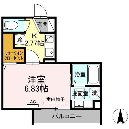 アンジュール綾瀬(1K/1階)の間取り写真