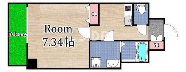 I CUBE 守口(1K/3階)の間取り写真