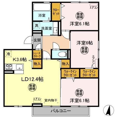 プリマステラ(3LDK/3階)の間取り写真