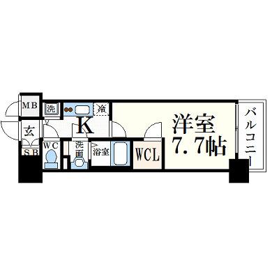 プレサンス新栄町ギャラント(1K/14階)の間取り写真