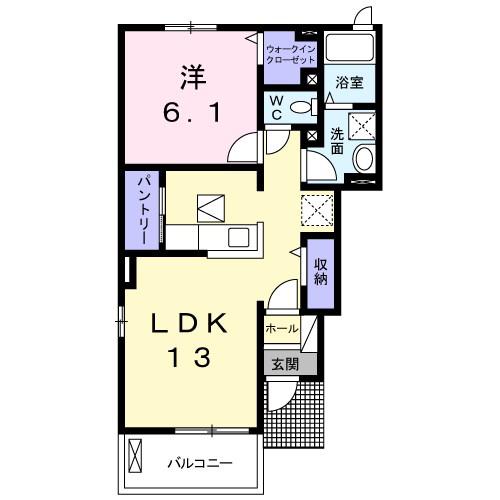 ソレイユセゾン(1LDK/1階)の間取り写真