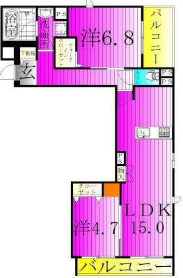 VICTOIRE 南流山(2LDK/3階)の間取り写真
