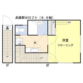 ヴィラ三ノ輪(1K/2階)の間取り写真