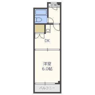 ベルエール元町(1DK/5階)の間取り写真