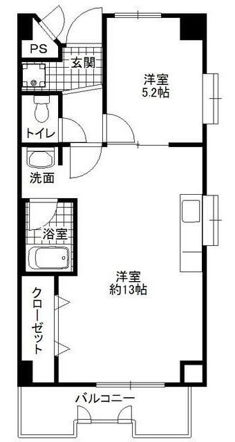 シティライフ坂口通(1LDK/1階)の間取り写真