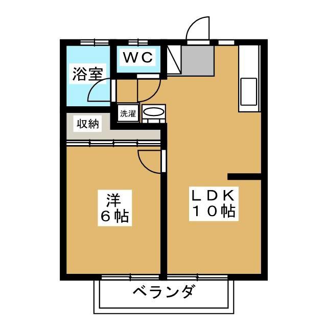 YSハイツ(1LDK/2階)の間取り写真